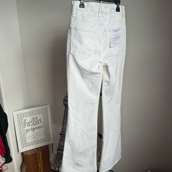 NWT Good American Good Legs Flare White Jeans Sz 2/26 - Picture 10 of 10